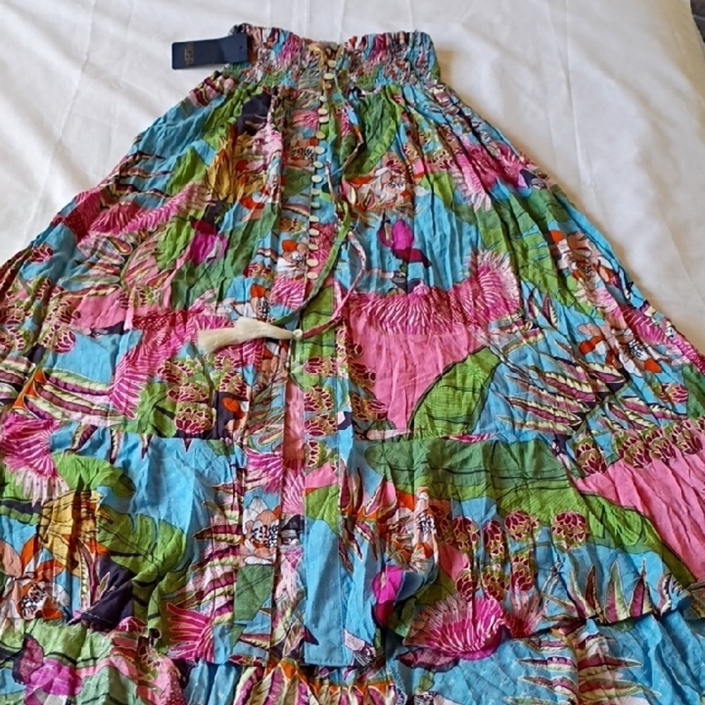 Rachel Roi Women's Multicolor Floral Tropical Maxi Skirt Size XS - Picture 3 of 7
